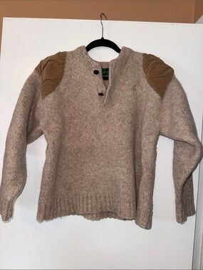 Vintage Knights of Round Table Beige Wool Blend Crewneck Sweater